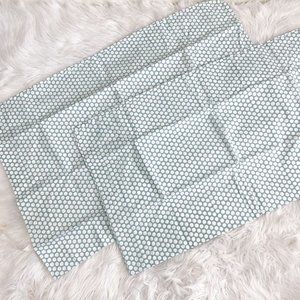 West Elm Organic Stamped Dot Standard Pillow Case Sham Set of 2 Light Blue NEW